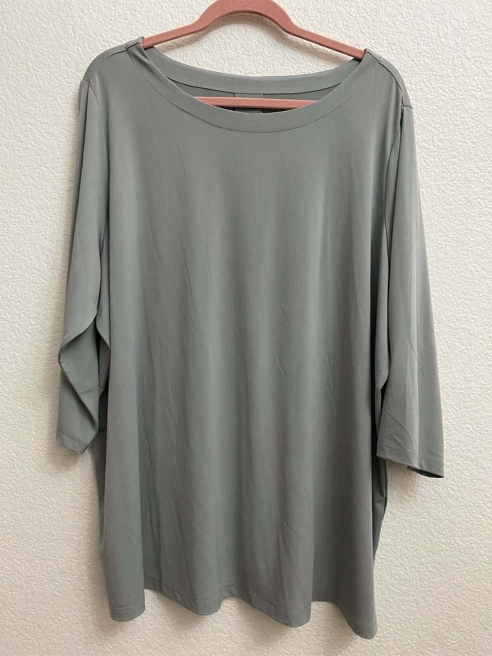Susan Graver Modern Essentials 3XP Sage Gray Tunic Top Plus Size